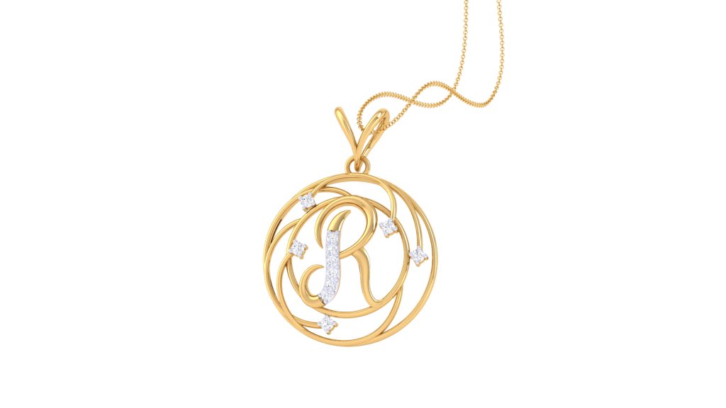 Radiant R Letter Pendant