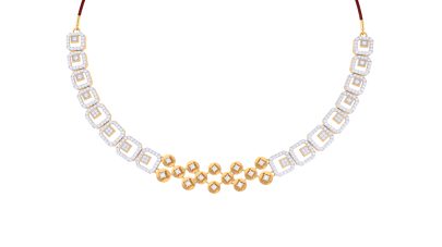 Aahna Diamond Necklace With Earrings