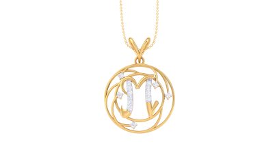 Modern M Letter Pendant 1