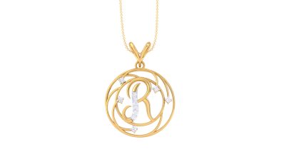 Radiant R Letter Pendant 1