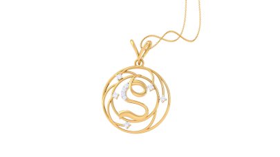 Slender S Letter Pendant